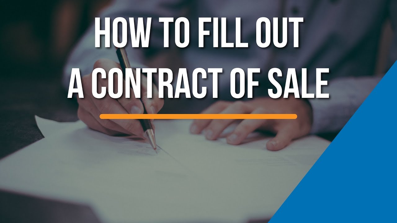 How to fill in a contract of sale (Victoria) YouTube
