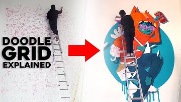 Starting A MURAL with a  DOODLE GRID | Belfast Mural | Ten Hun Euro Tour Ep. 7