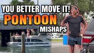 Boat Ramp Staredown Vs Pontoon Pez Despenser Mishaps! #boatrampfails