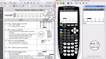 Graphing Quadratic Regression - TI-84 Graphing Calculator Reference Sheet