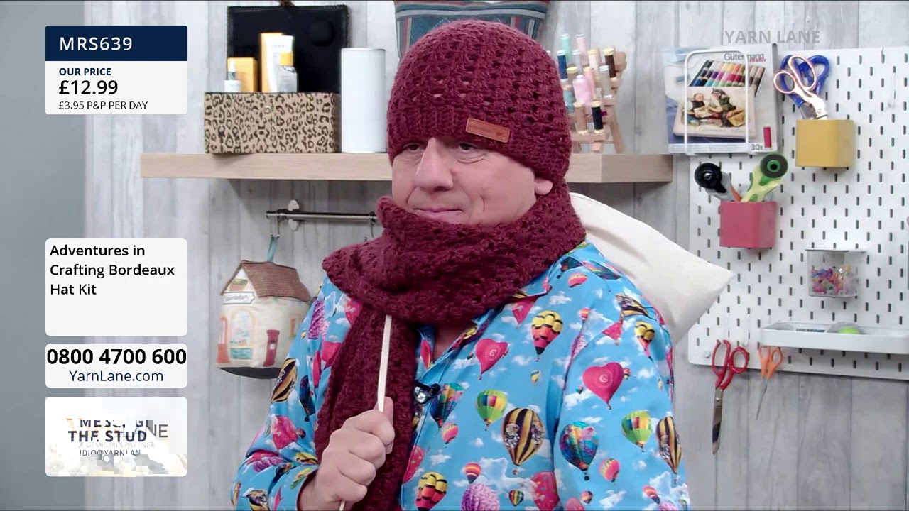 Yarn Lane 30/12/2020 Join John Scott with Sam Sabido Adventures in Crafting Pocket Scarf and