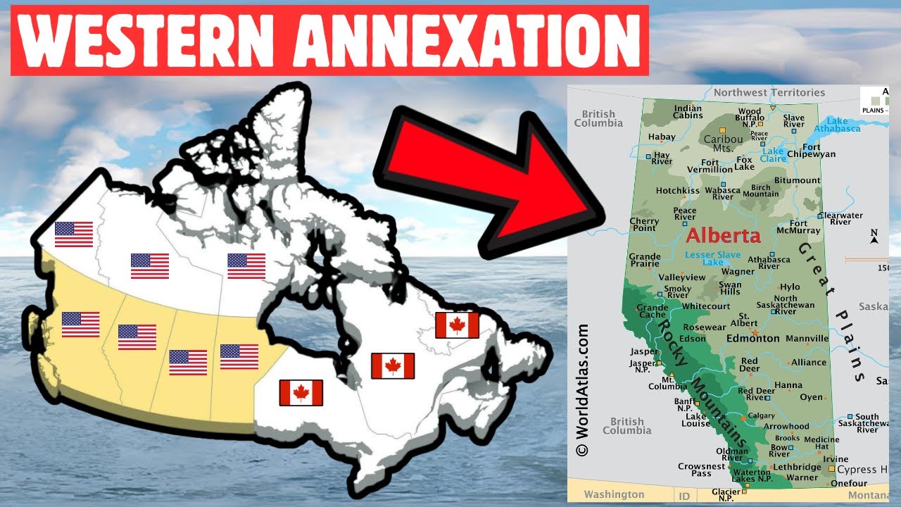 Detailed map shows how Alberta, Saskatchewan, & others could join US