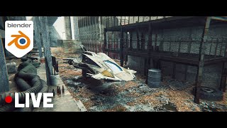Scifi Flying Vehicle & Rural Russian Environment in Blender