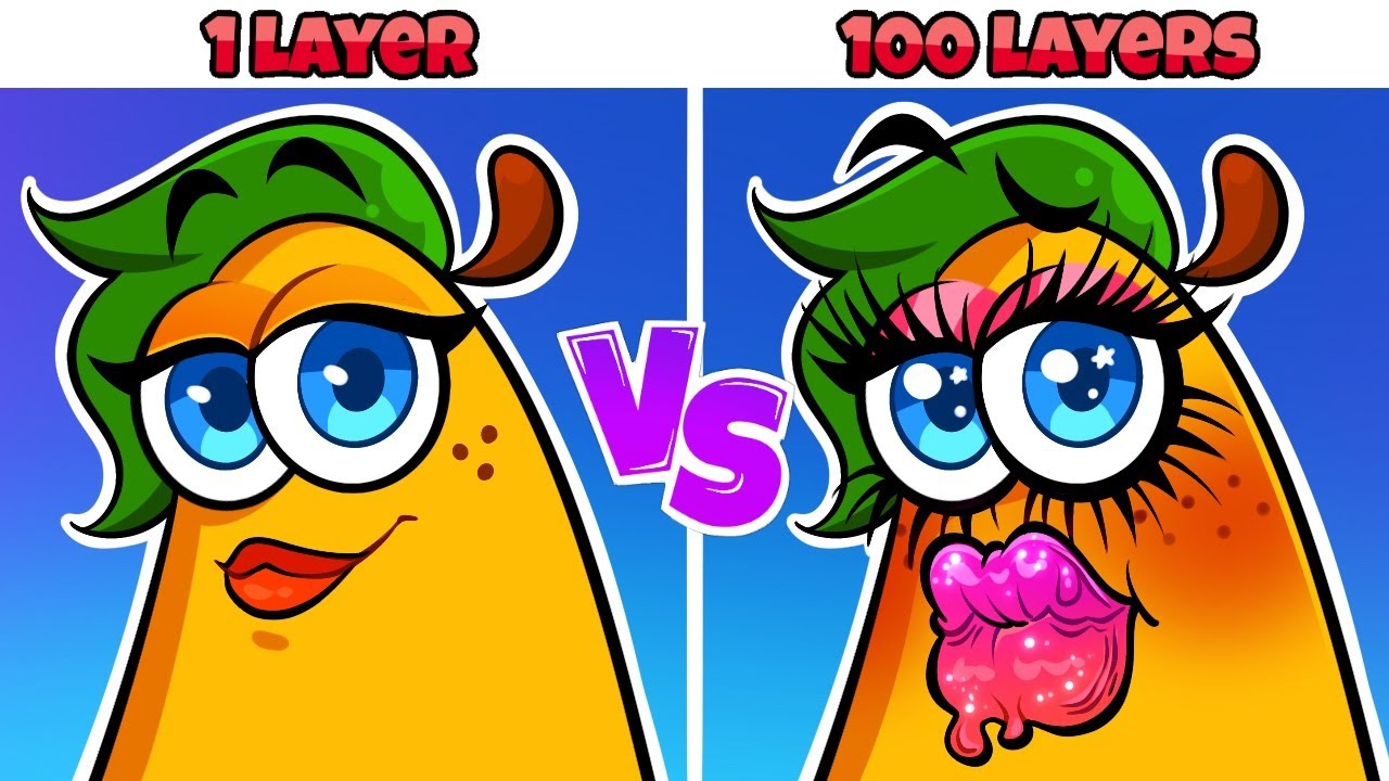 100 Layers Makeup Challenge | Funny Situations by Pear Family