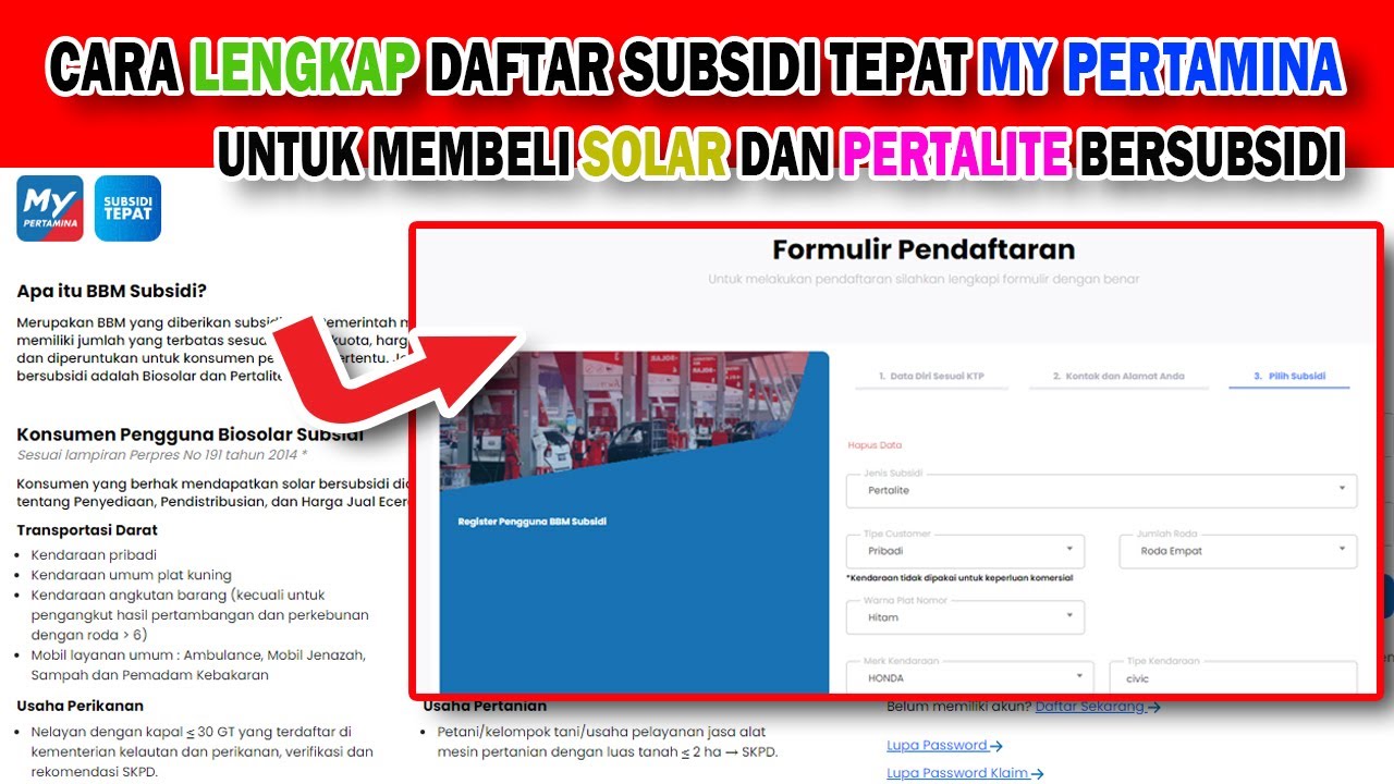 CARA LENGKAP DAFTAR SUBSIDI TEPAT MY PERTAMINA UNTUK MEMBELI PERTALITE