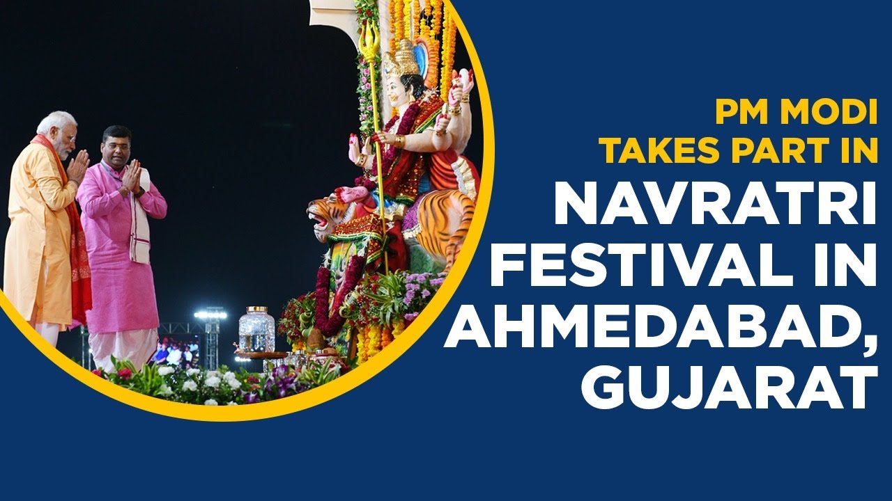 PM Narendra Modi takes part in Navratri Festival in Ahmedabad, Gujarat