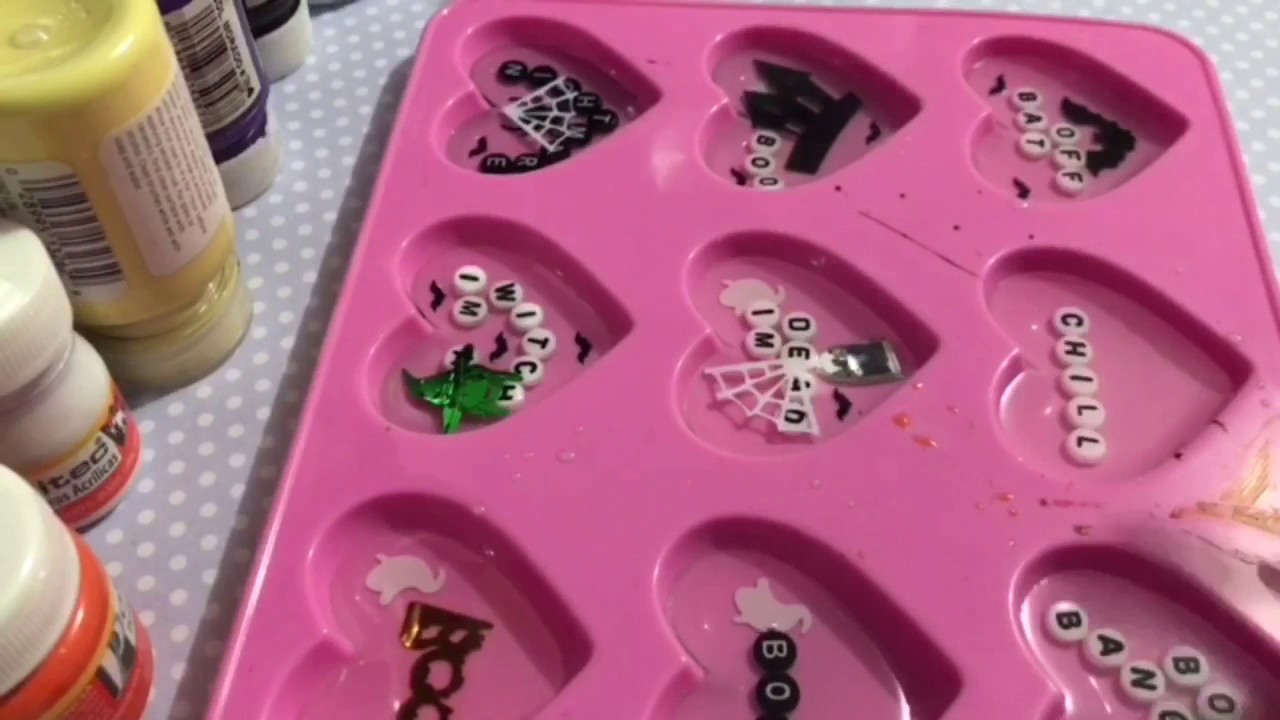 Tutorial corazon de resina Halloween/ decoden