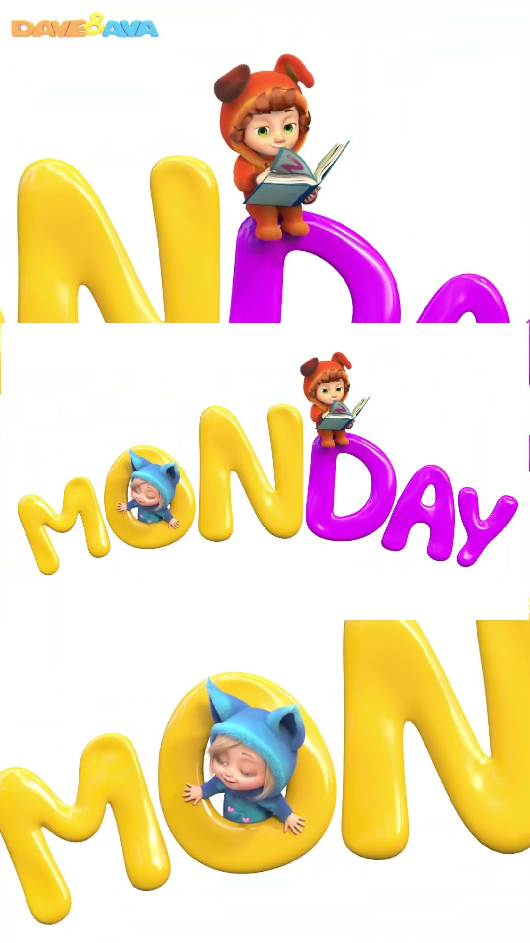 ? Apples and Bananas Part 2,  Days of the Week and More Nursery Rhymes | Dave and Ava ?