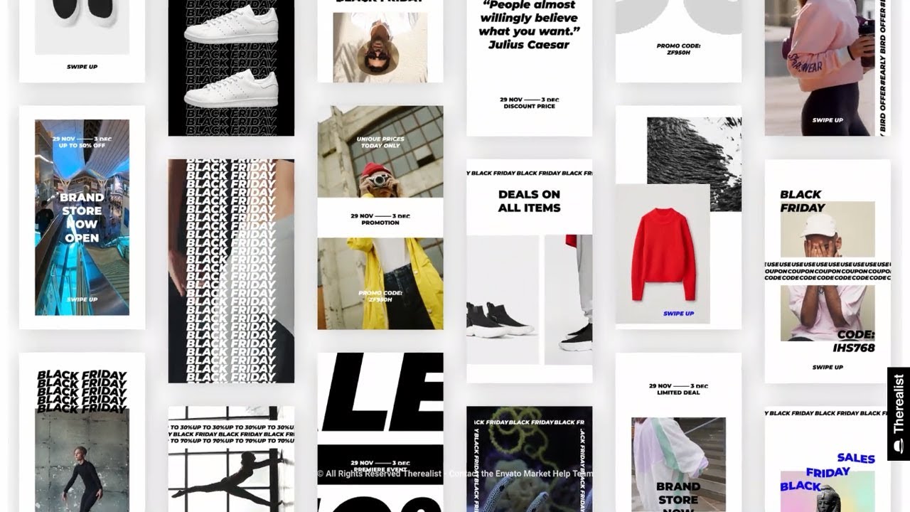 33 Instagram Stories for Black Friday Promotion - After Effects Template