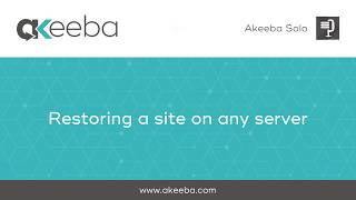 Restoring a site on any server