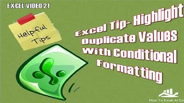 Excel Tip Highlight Duplicate Values With Conditional Formatting