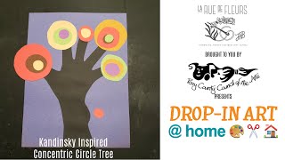 Kandinsky Inspired Concentric Circle Tree Art Lesson