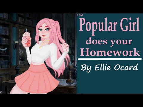 Popular Girl does your Homework [F4A] | ASMR Roleplay [Lap pillow, Typing & Storm Sounds] Sleep aid