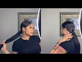 Sleek Low Invisible Ponytail | Middle Part | No glue or thread