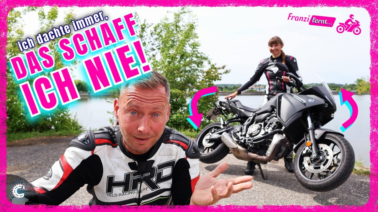 Motorrad schieben & rangieren – 5 Tipps & Übungen: Franzi dreht über Seitenständer!