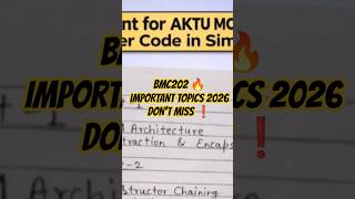 AKTU MCA BMC202 Important Topics 2026 🔥 | 2nd Sem Java
