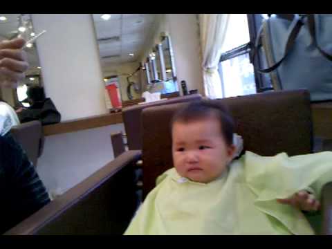 Maki first haircut by Uncle Ray