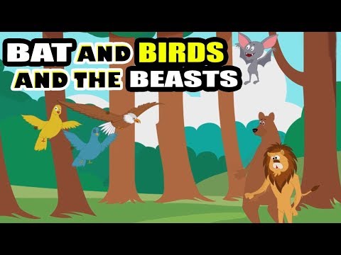 Moral Story For Kids in English | The Bat, the Birds and the Beasts | Animal & Jungle Story