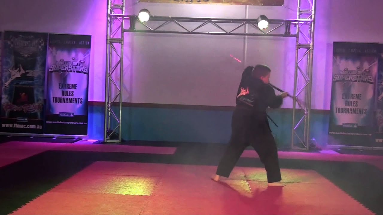 Gavin Gibson from TeamFFMAC and his bo form at Martial Arts Superstars, Night of Champions event