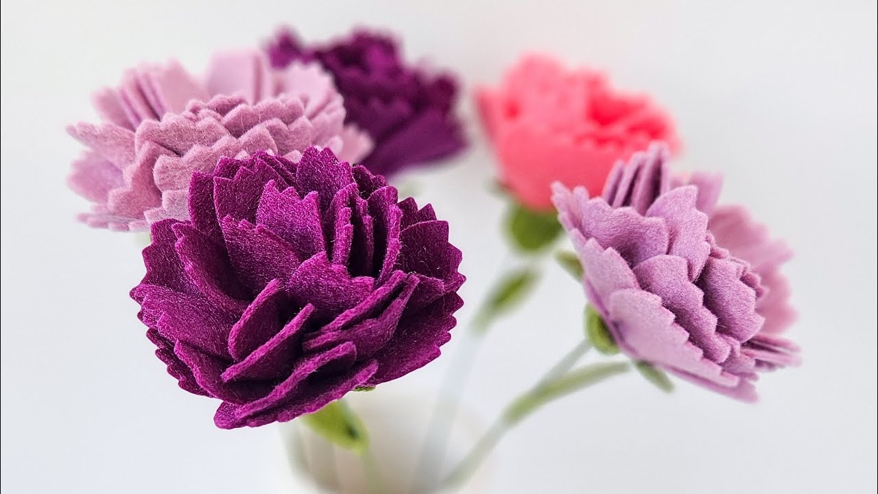 HC-10 Heartfelt Creations カメリアカーネーション DIY Felt Carnation Flower - YouTube