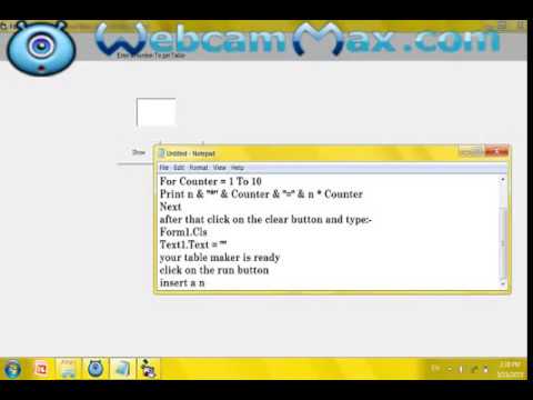 Make table of any number in visual basic 6.0