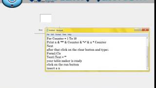 Make table of any number in visual basic 6.0