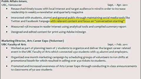 Resumes 101: Accomplishment Statements