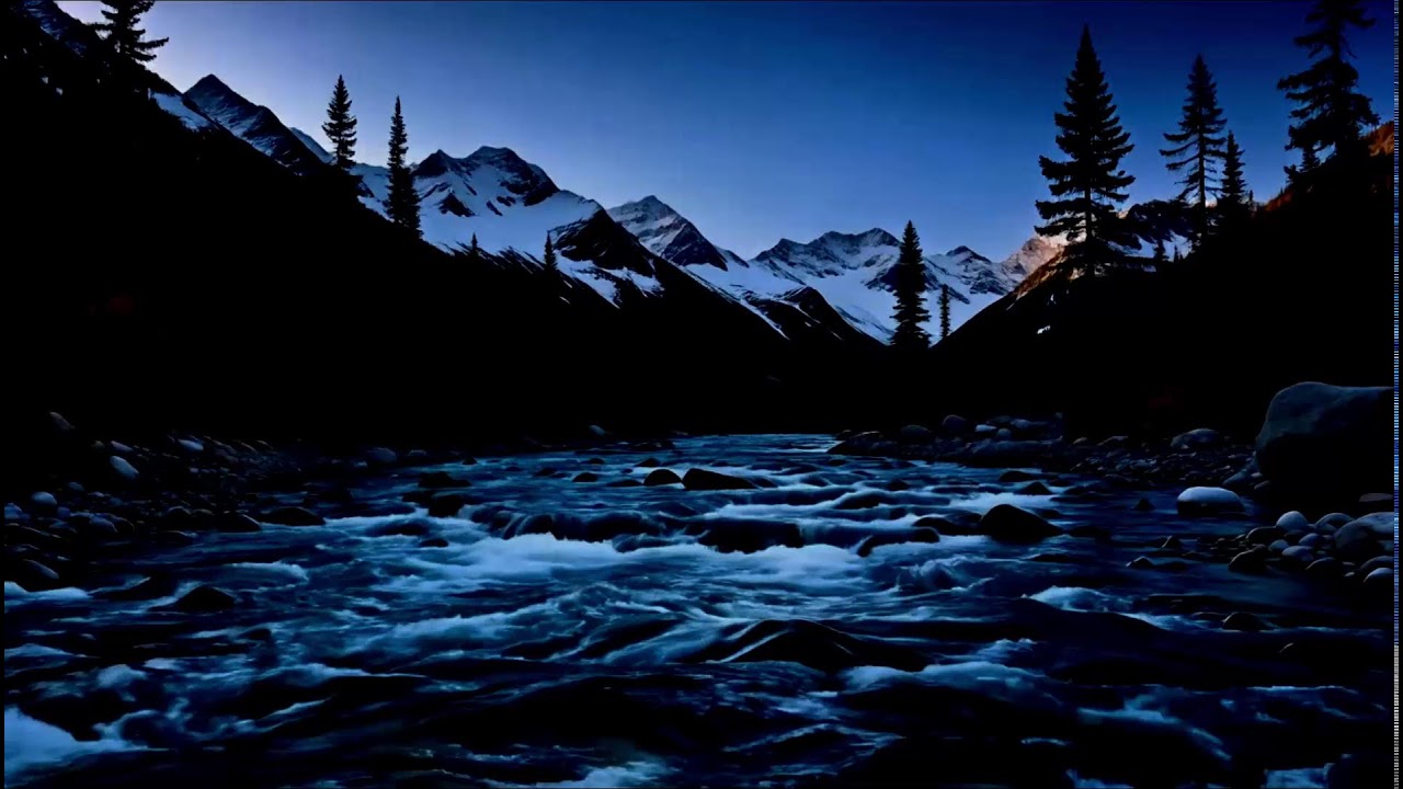 Night Sounds of a Forest River 🌙 Dark Ambience, Crickets & Flowing Water | Sleep White Noise