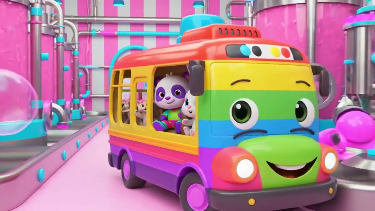 Wheels on the Bus with Funny Animals 🚍🐯 | 3D Animated Kids Songs & Rhymes