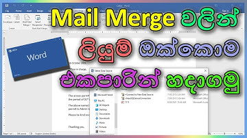 Create multiple letters using mail merge | Word Document වල mail merge ගැන දැනගනිමු | Sinhala