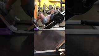 Reverse band hack Squat drop set