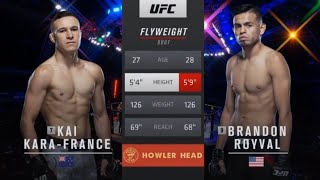 UFC-253 : Kai Kara France vs. Brandon Royal - FullFight Highlights