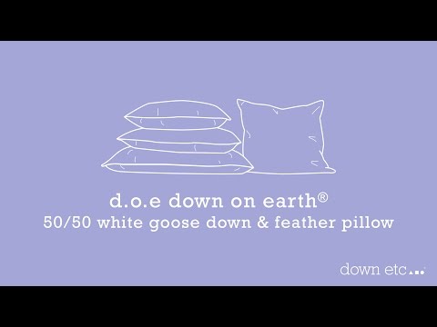Down on Earth 50/50 White Goose Down and Feather Pillow with Organic Cotton Ticking