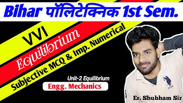 Engineering Mechanics Equilibrium|bihar polytechnic 1st sem. Group-B|Engg. Mechanics important Quest