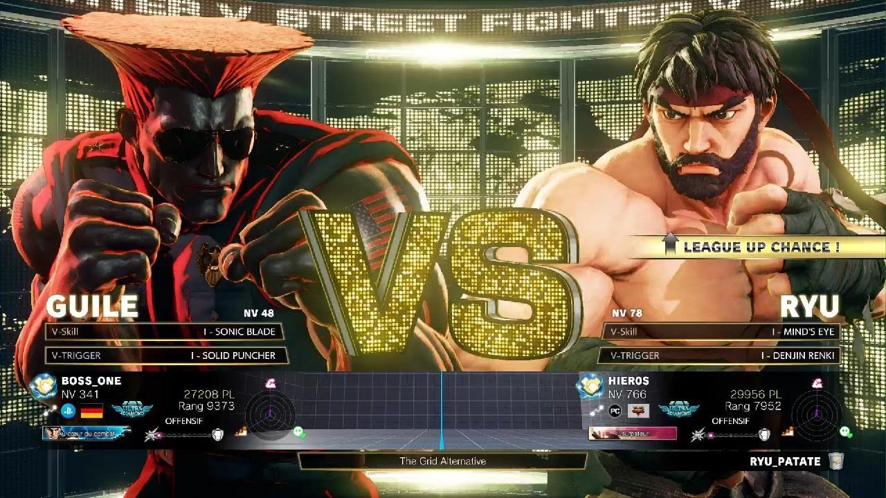 SFV RANK : BOSS_ONE (GUILE) VS HIEROS (RYU) - YouTube