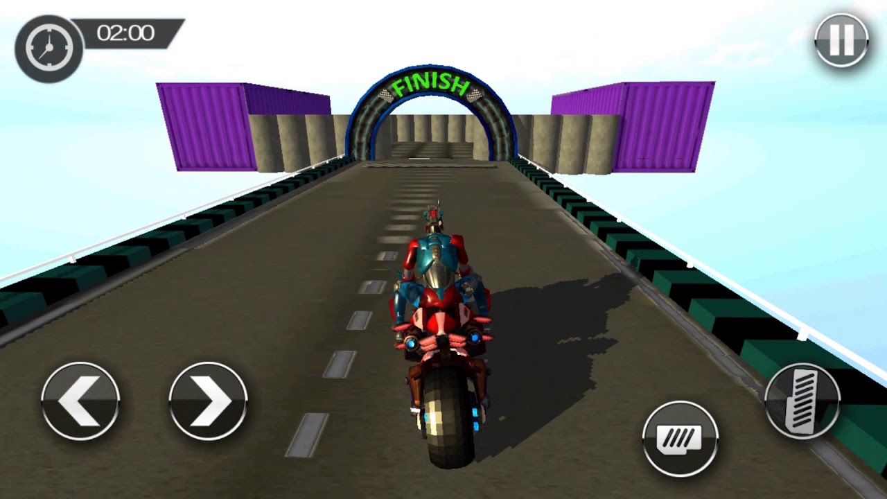 US Police Robot Bike Stunts - Gameplay Android game - stunt bike racing game