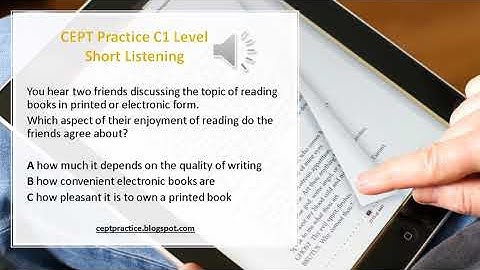 CEPT Practice C1 Level Short Listening about reading a book