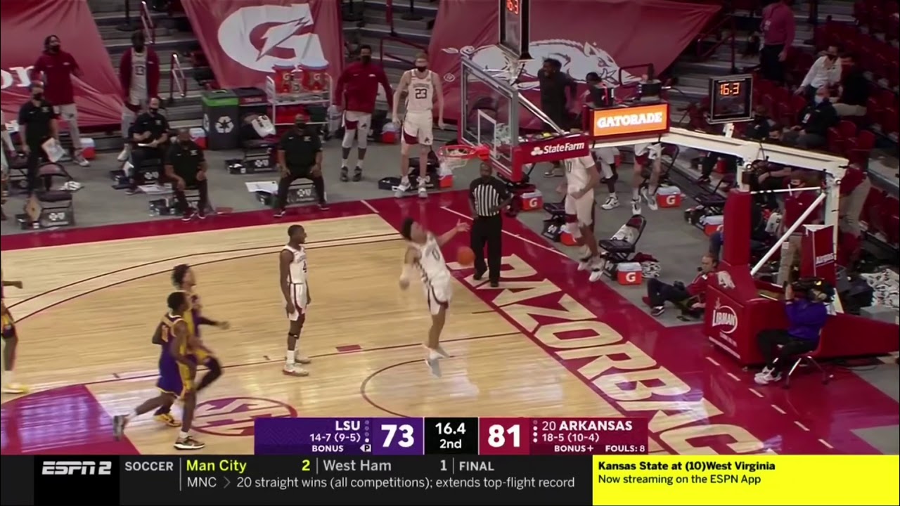 Chuck Barrett calls Justin Smith’s windmill dunk | #20 Arkansas vs. LSU | 2/27/21