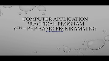 6th Practical Program - PHP Basic Programming