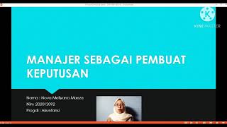 #Manajemen #Akuntansi MANAJER SEBAGAI PEMBUAT KEPUTUSAN (bab 6 manajemen pengantar)