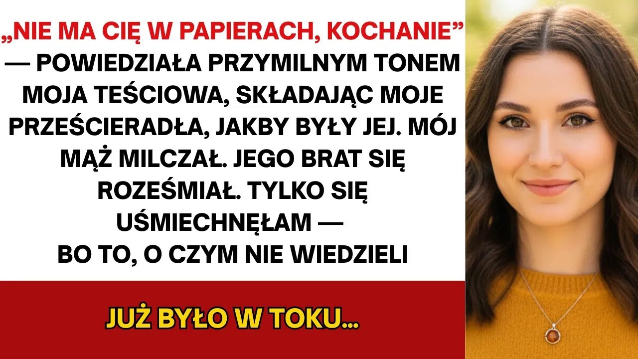 Mój mąż pozwolił rodzinie przejąć wszystko — dom, dziedzictwo… ale nie ostatnie słowo…