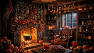 Cozy Fall Cottage Ambience | Autumn Cozy Relaxing Fireplace, Rain, &amp; Thunder Focus ASMR