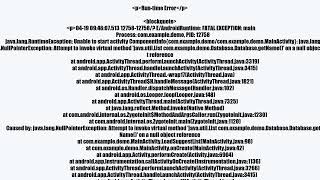Attempt to invoke virtual method 'java.util.List com.example.demo.Database.Database.getName()&#3
