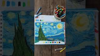 اليوم (19)ارسم لوحة معروفة|The starry night ✨,Van Gogh