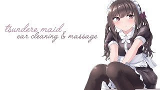 [ASMR] Tsundere Maid Cleans & Massages Your Ears [Binaural] [Soft Spoken Personal Attention]