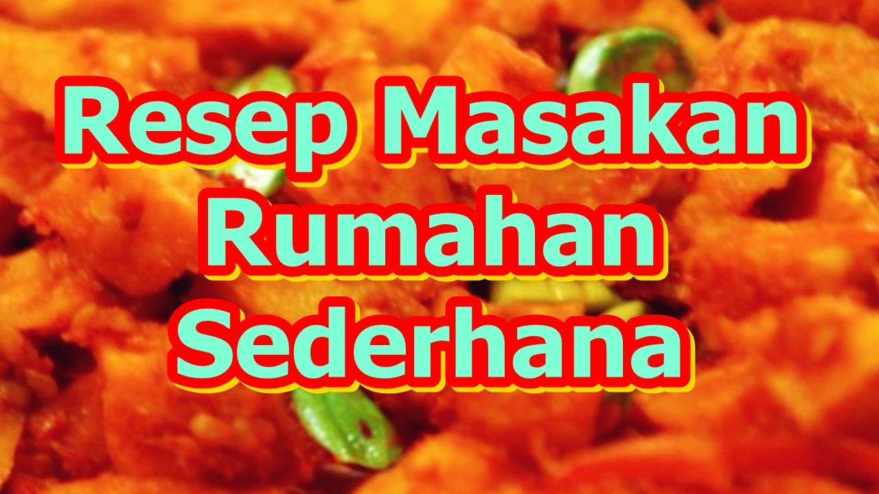 iResep Masakan Rumahan Sederhana Dan Murahi YouTube