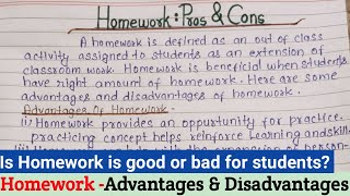Homework Pros And Cons Essay In English | Advantages Of Homework For Students | School Homework Pros