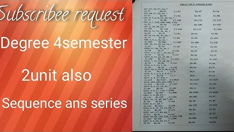 subscriber request 😊😊😊😊||Degree 4 semester unit 2 sequence and series  part 2