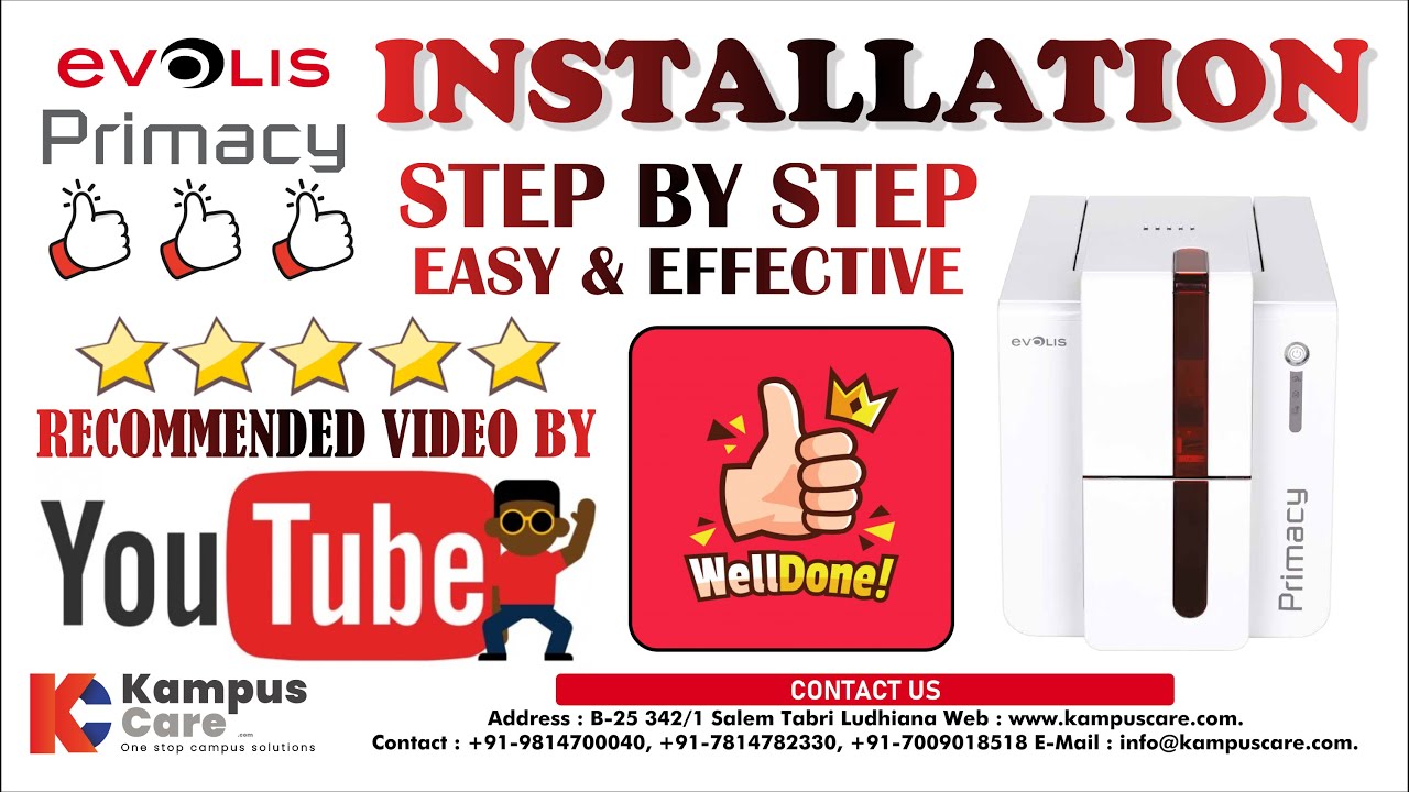 Evolis Primacy PVC Thermal ID Card Printer Installation Kampus Care 
