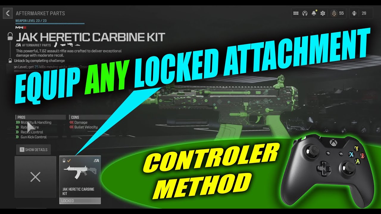 CONTROLER METHOD! save blueprints with ANY ATTACHMENT even if its LOCKED ATTACHMENTS. MWIII GLITCH